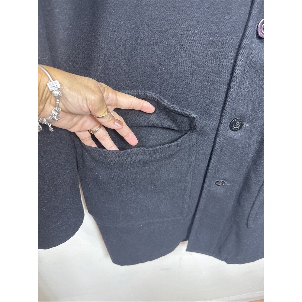 (W1)Liz Claiborne Men’s Wool Hidden Zipper Button Front Coat Size L Pockets - Picture 10 of 15
